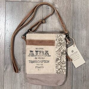 Clea Ray Tan and Cream Crossbody Bag